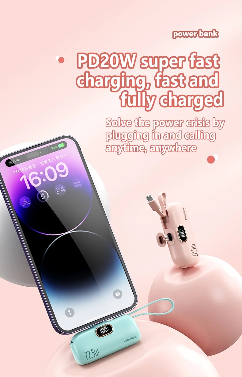 🔥🔥5000mAh Mini Portable Charger Power Bank for phone