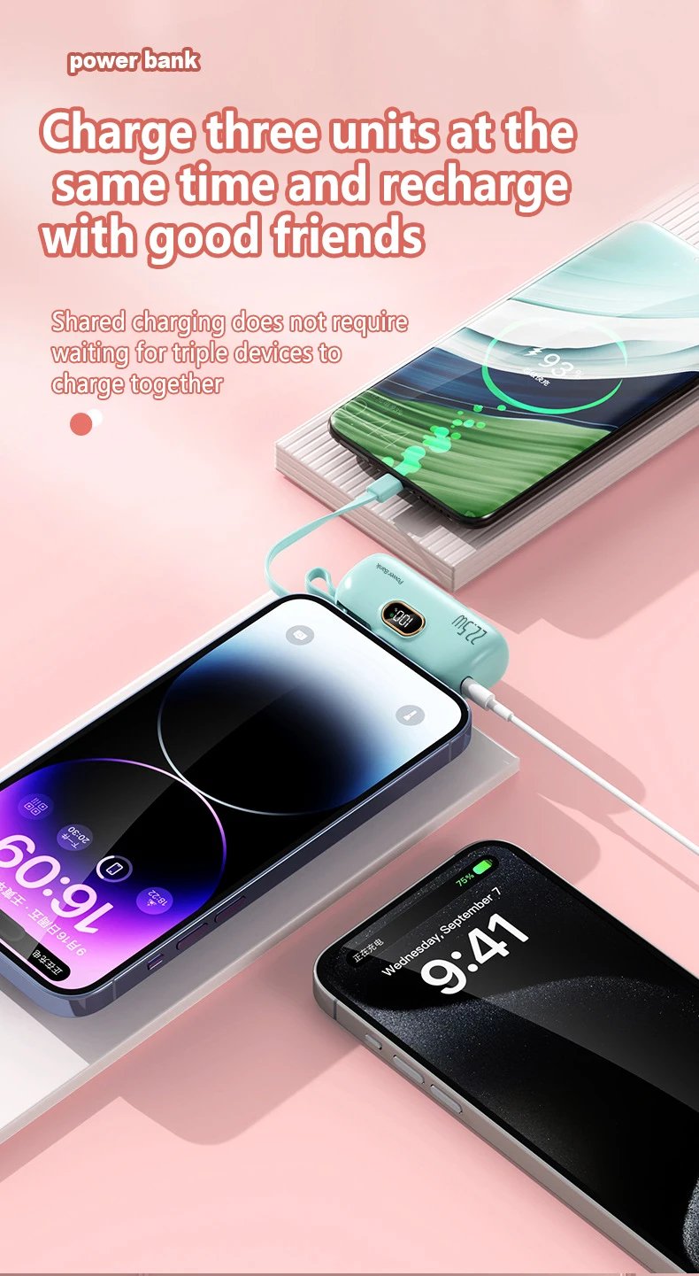 🔥🔥5000mAh Mini Portable Charger Power Bank for phone