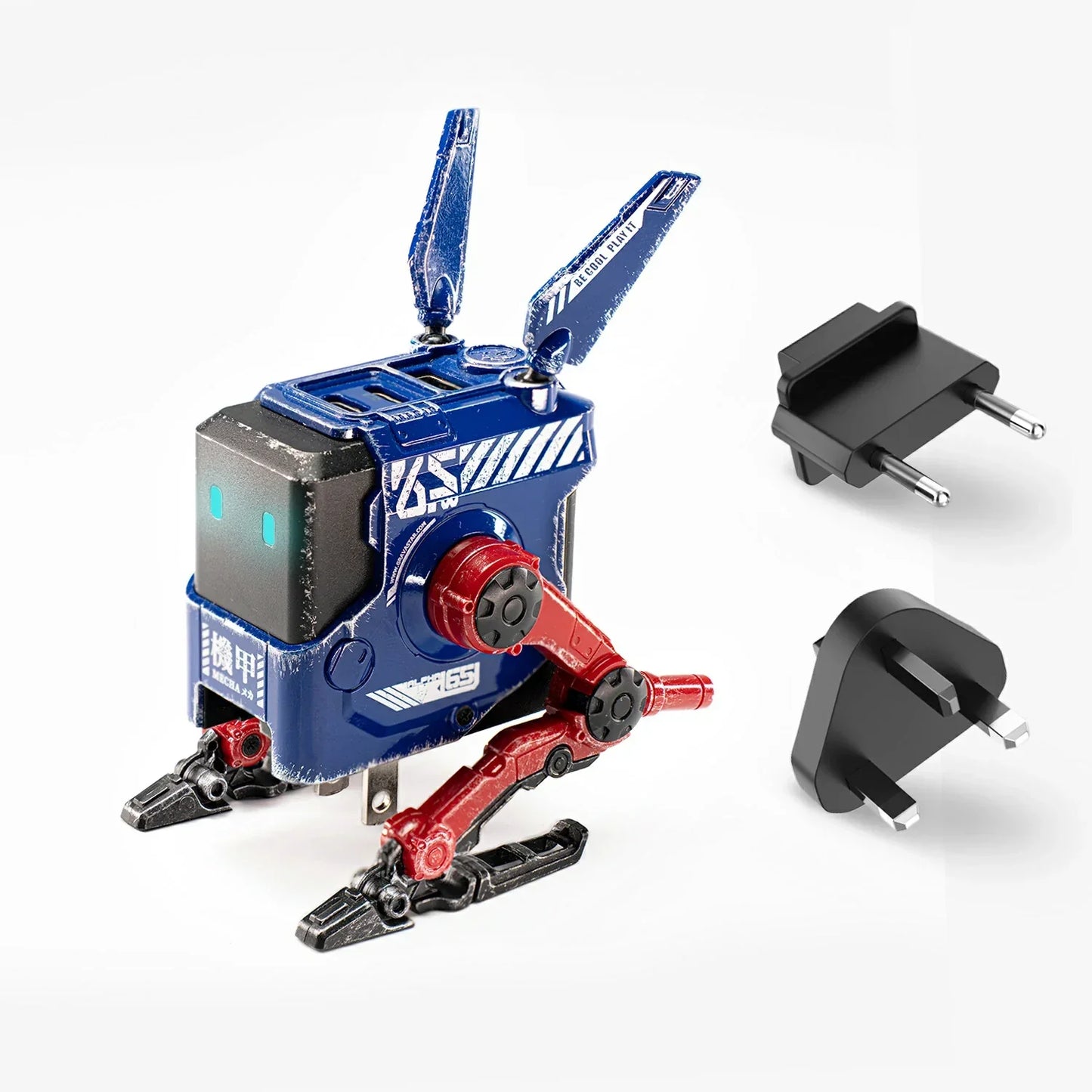 Alpha65 GaN 65W Wall Charger - War Damaged Blaze Blue
