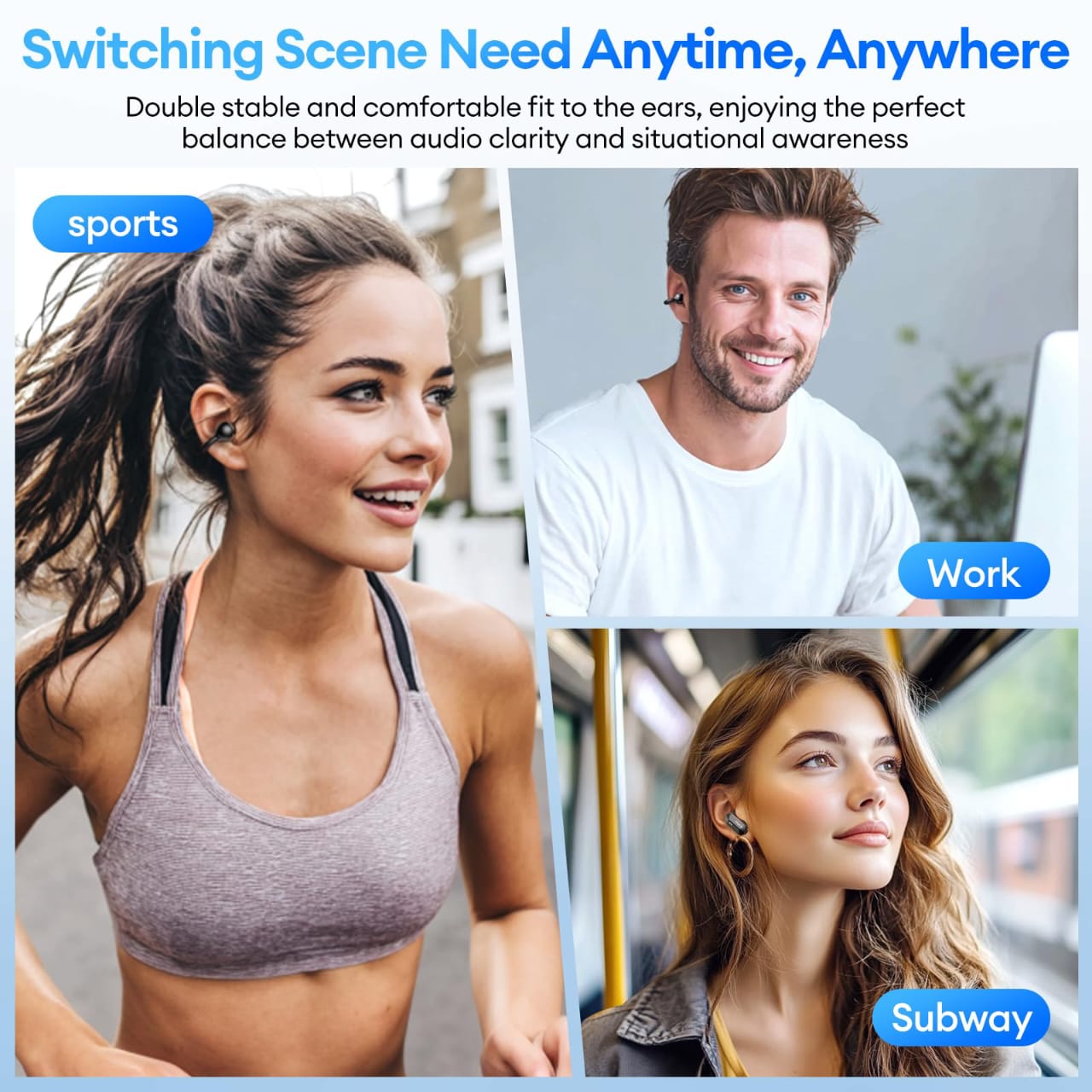 Wireless Earbuds with Touch Screen Headphones